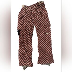 Section Size Large Ski Pants Brown Orange Pattern